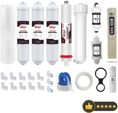 OceansDrop New RO Service Kit With 80GPD Membrane Complete Set of 26 item Filters.ll-in-One Solid Filter Cartridge(0.005, Pack of 26)