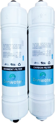 ZENWATER Sediment + Carbon Filter – Compatible For All RO Water Purifiers_5 Solid Filter Cartridge(0.5, Pack of 2)