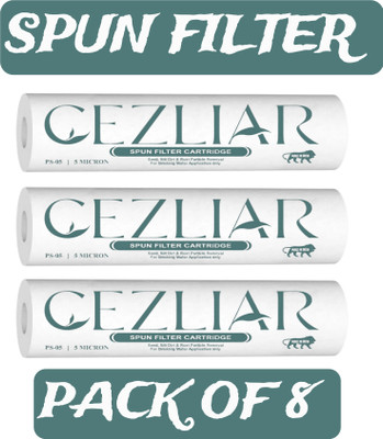 cezlirar RO Pre Filter PP Spun Cartridge 10 Inch 5 Micron Solid Filter Cartridge(0.05, Pack of 8)