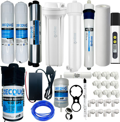 Zecqua Complete Ro Purifier Filter Service kit of 100 GPD Membrane Water Solid Filter Cartridge(000.1, Pack of 34)