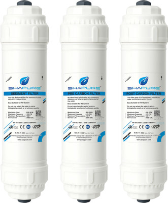SHAPURE Sediment Pre & Post Carbon Inline Filters For RO Water Purifier With Connectors Solid Filter Cartridge(0.5, Pack of 3)