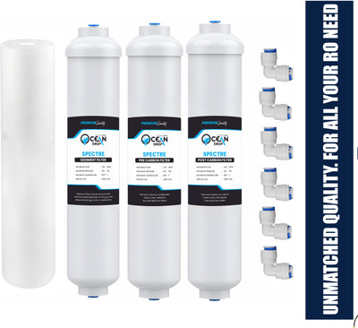 OceanDrop Spctre Inline water filter kit quick-connect filter replacement cartridge w-Spun Solid Filter Cartridge(0.05, Pack of 4)