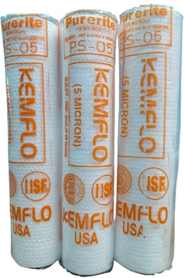 ZENWATER KEMFLO SPUN FILTER 10 INCH_N187 Solid Filter Cartridge(5, Pack of 3)