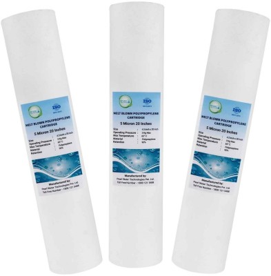 Pearl Water Technologies Pvt. Ltd. Pack of 3 4.5 Inch Diameter X 20 Inch Height Solid Filter Cartridge(5 Micron, Pack of 3)