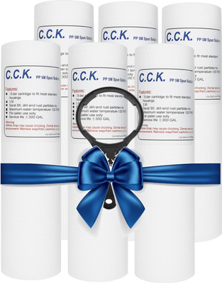 AuraWater C.C.K 5 Micron 10-inch pp Spun Filter Candle & Spanner for RO Water Purifiers_15 Solid Filter Cartridge(5, Pack of 6)