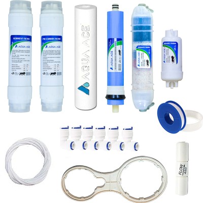 Aqua Ace Ro Service kit with Membrane Universal Types, Fits in All Domestic RO/UV/UF Solid Filter Cartridge(0.5, Pack of 2)