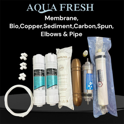 Aquafresh by AQUAFRESH Replacement RO MEMBRANE SERVICE KIT WITH ALL FILTERS RO WATER PURIFIER 2000TDS Solid Filter Cartridge(0.0001, Pack of 10)