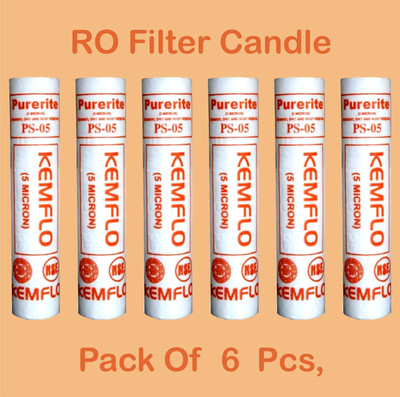 MLK Pack of 6 RO Filter PP SPUN CANDLE CARTRIDGE 10 Inch Solid Filter Cartridge(5, Pack of 6)