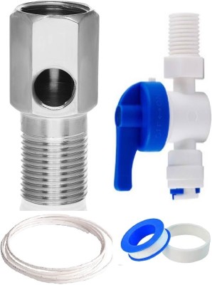 KRPLUS RO Inlet Ball Valve Coupling Set + 1/4 PVC On/Off + RO Pipe For Water Purifier Solid Filter Cartridge(1, Pack of 1)