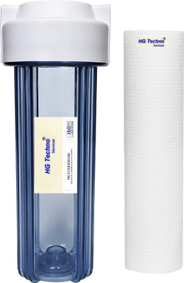 HG TECHNO SERVICES Clear And Heavy Duty RO Pre Filter Housing + PP Spun 10 Inch Refill Cartridge Media Filter Cartridge(5, Pack of 4)