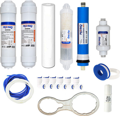 ResQ Complete 80 GPD RO Water Purifier Service Kit filter Solid Filter Cartridge(0.5, Pack of 17)