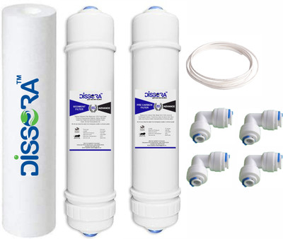 Dissora Advance 10” Inline Pre Carbon Sediment PP Spun Filter Set for RO Water Purifier Solid Filter Cartridge(5 Micron, Pack of 1)