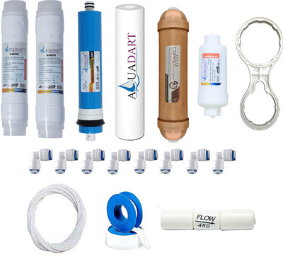 AquaDart RO SERVICE KIT 80 GPD Membrane WITH COPPER FILTER Solid Filter Cartridge(0..5, Pack of 18)