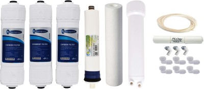 Aquagrand One year RO service kit with Carbon & Sediment Filter Set ,Earth-80 GPD membrane Solid Filter Cartridge(.001, Pack of 17)