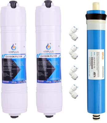 KRPLUS RO Filter Service Kit (Sediment, Carbon & 80 GPD Membrane) For Water Purifier Solid Filter Cartridge(0.0001, Pack of 3)