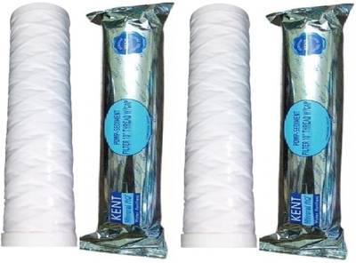 KENT 2pc POWP Sediment Filter 10" Thread W/CAP Premium High Quality Heavy Spun Candle Prefilter Inline PP Spun 10 Inch Sand Dust Dirt Remove Filter 5 Micron Aqua Grand Spun Filter for RO UV UF Mineral Water Purifiers Service Wound Filter Cartridge  (0.5, Pack of 2)