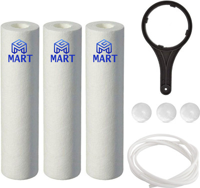 MG MART 3 PP Spun Filter+1 Spanner+3 Antiscalant balls+2 mtr Pipe Ro Water Purifier Solid Filter Cartridge(0.5, Pack of 5)