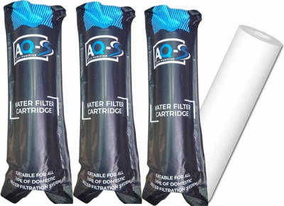 AuraWater AQ-S Spun Filter 10inch | Pre-Filter Cartridge for All Domestic Purifiers_N4 Solid Filter Cartridge(5, Pack of 3)