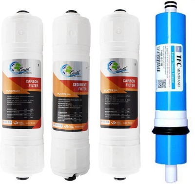 Earth Ro System PLATINUM Inline 2 Carbon,1 Sediment Filter Set , TFC membrane Solid Filter Cartridge(0.5, Pack of 4)