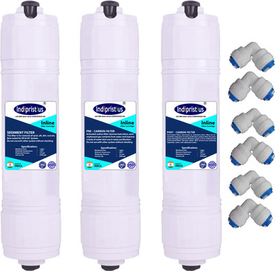Indipristius by Indipristius Inline Pre Carbon, Sediment & Post Carbon Filter set for RO Water Purifiers. Solid Filter Cartridge(5, Pack of 9)