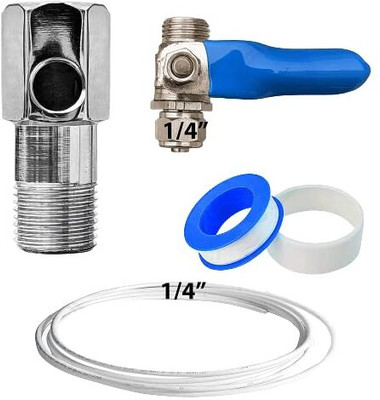 Parijata Stainless Steel Coupling and Inlet Valve 1/4 Inch for RO Installation Gate Valves