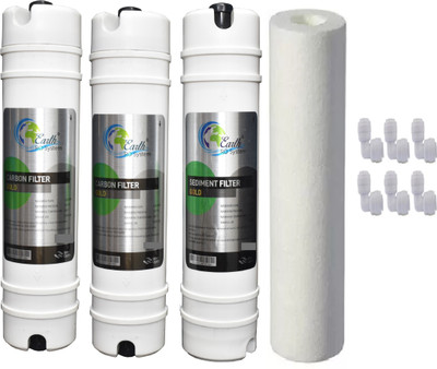 Earth ro system Gold Inline Set Carbon & Sediment, PP spun Suitable for All RO Water Purifier Solid Filter Cartridge(0.5, Pack of 10)