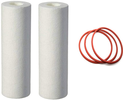 bioway 2 PP SPUN FILTER CARTRIDGE 10'' WITH BOWL O RING RED 3PCS FOR RO WATER PURIFIER Solid Filter Cartridge(5, Pack of 5)