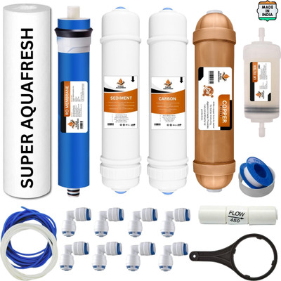 SUPER AQUAFRESH by VOLKEN complete Ro water purifier filter service kit with all accessories Solid Filter Cartridge(0.5, Pack of 18)