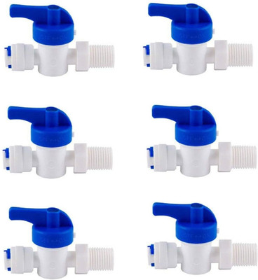 puredge RO Plastic Inlet Ball Valve Solid Filter Cartridge(0.5, Pack of 6)