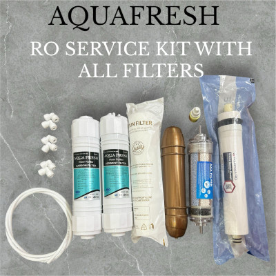 Aquafresh by AQUAFRESH Replacement RO SERVICE MEMBRANE KIT WITH ALL FILTERS RO WATER PURIFIER 3000TDS Solid Filter Cartridge(0.0001, Pack of 10)