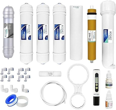 konvio neer RO Service Kit 80GPD (Up to 3000 TDS)-Mineraliser Cartridge + Carbon + Sediment Solid Filter Cartridge(0.05, Pack of 12)