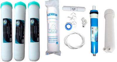 Earth Ro System 1 Year earth75 gpd membrane and RO service Kit with Jacco Inline set Solid Filter Cartridge(0.5, Pack of 10)