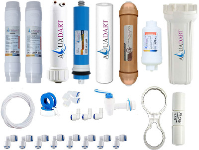 AquaDart COMPLETE RO SERVICE KIT WITH 80 GPD Membrane &COPPER FILTER Solid Filter Cartridge(0..5, Pack of 26)