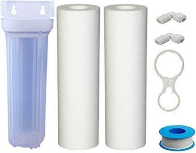 CARE N MADE Filter Complete Set with Teflon/Wrench/Pipe, 2 Pieces 10 Inch Spun Filter Solid Filter Cartridge(5, Pack of 1)