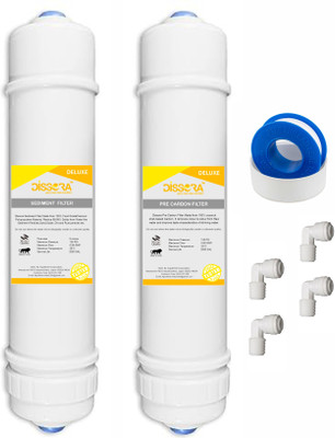 Dissora Deluxe 10 Inch Inline Pre Activated Carbon and Sediment Filter Cartridge Set Solid Filter Cartridge(5 Micron, Pack of 1)