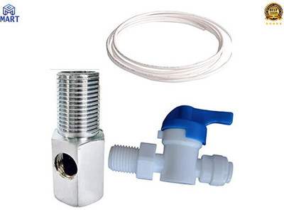 GRMART RO Steel Inlet Ball Valve Set of ¼ Inch with Plastic Connector for Connection Solid Filter Cartridge(0.5, Pack of 3)