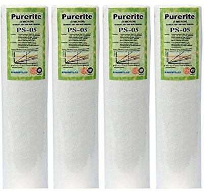 GRMART Kemflo Spun Filter for Ro Purifiers (4 Piece, White) Solid Filter Cartridge(0.005, Pack of 4)