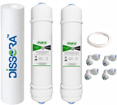 Dissora Premium 10” Inline Pre Carbon Sediment PP Spun Filter Set for RO Water Purifier Solid Filter Cartridge(5 Micron, Pack of 1)