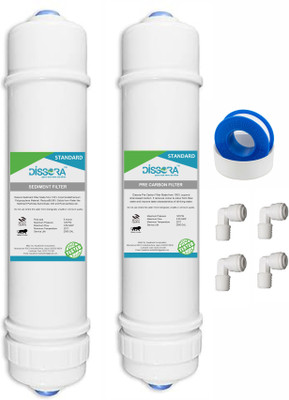 Dissora Standard 10 Inch Inline Sediment and Pre Activated Carbon Filter Cartridge Set Solid Filter Cartridge(5 Micron, Pack of 1)