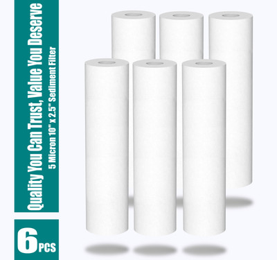 OceanDrop New High Quality 5 Micron 10-inch PP Spun Filter Candle(6_PACK) Solid Filter Cartridge(0.05, Pack of 6)