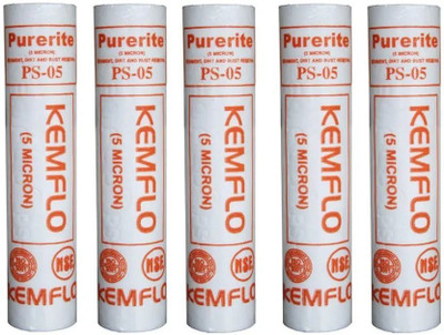 KRAZYMART by Kemflo Purerite Kemflo PS-05 Pre Filter Cartridge – Removes Dirt, Rust & Sediment Solid Filter Cartridge(0.5, Pack of 5)
