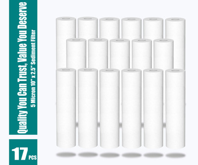 OceanDrop New High Quality 5 Micron 10-inch PP Spun Filter Candle(17_PACK) Solid Filter Cartridge(0.05, Pack of 17)
