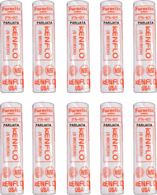 Parijata Spun pp filter 10 inch for ro prefilter cartridge 5 micron cylinder pack of 10 Solid Filter Cartridge(5, Pack of 10)