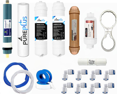 pureplus RO SERVICE KIT WITH COPPER FILTER With 80 GPD Membrane Solid Filter Cartridge Solid Filter Cartridge(0.1, Pack of 12)