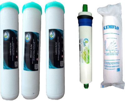 Earth Ro System 1 Year RO service Kit,earth80 gpd membrane with Jacco Inline set Solid Filter Cartridge(0.5, Pack of 5)