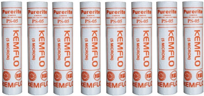 DPW Kemflow Spun Filter PP- 10inch Compatible for all Domestic Purifier(PACK OF 8) Solid Filter Cartridge(5, Pack of 3)