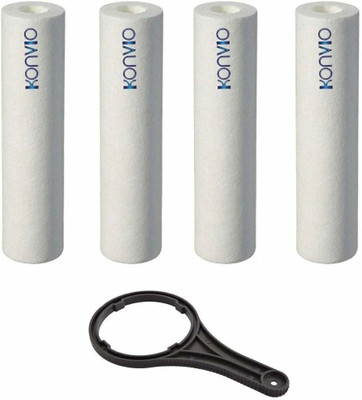 konvio neer Set of 4 Pre filter housing spun 5 micron with Spanner 10 inch size Solid Filter Cartridge(5, Pack of 2)