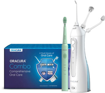 ORACURA Daily Pro Combo SB300 Sonic Smart Electric Rechargeable Toothbrush & OC150 Smart Water Flosser(Cordless)