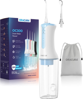 ORACURA OC300 LITE Smart Pro | Micro-Bubble Technology | 300ml Tank,2 Nozzle Tips (Blue) Water Flosser(Cordless)