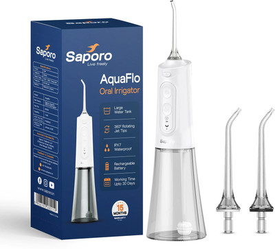 SAPORO AquaFlo Water Dental Flosser for Teeth - Removes Plaque & Protects Gums Water Flosser(Cordless)